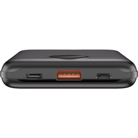 Goobay banque d'alimentation compacte 10 000 mah (noir, 10 ah, 1x USB-A, 1x USB-C, Power Delivery, charge rapide)