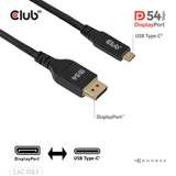 Câble bidirectionnel Club 3D USB-C vers DisplayPort 2.1 DP54, 8K120Hz 2 m (noir)