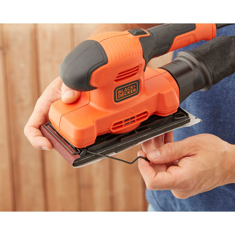 Black+decker 150w 1 ponceuse orbitale 3 feuilles bew220-qs (orange noir)