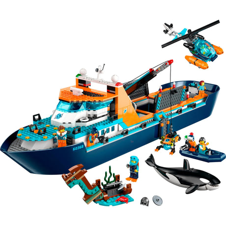 Lego city - jouet de construction d'un navire de recherche polaire (60368)