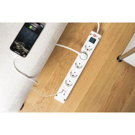 Brennerstuhl Bremounta multiprise avec 2 prises de charge USB C | 5 fois | blanc | 3m h05vv-f 3g1.5 - 1150660425