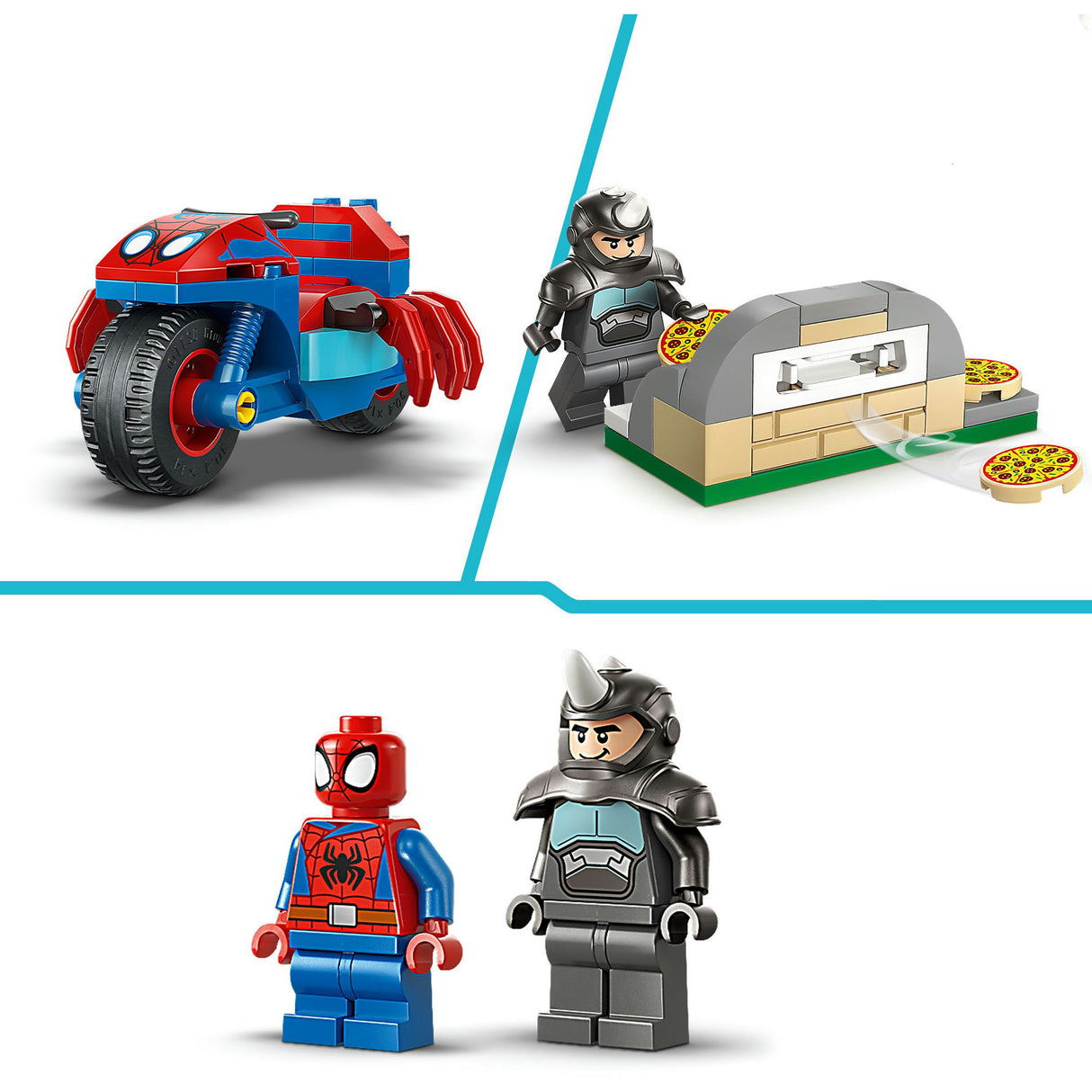 Lego Marvel 11206 Spidey sur sa moto contre rhinocéros