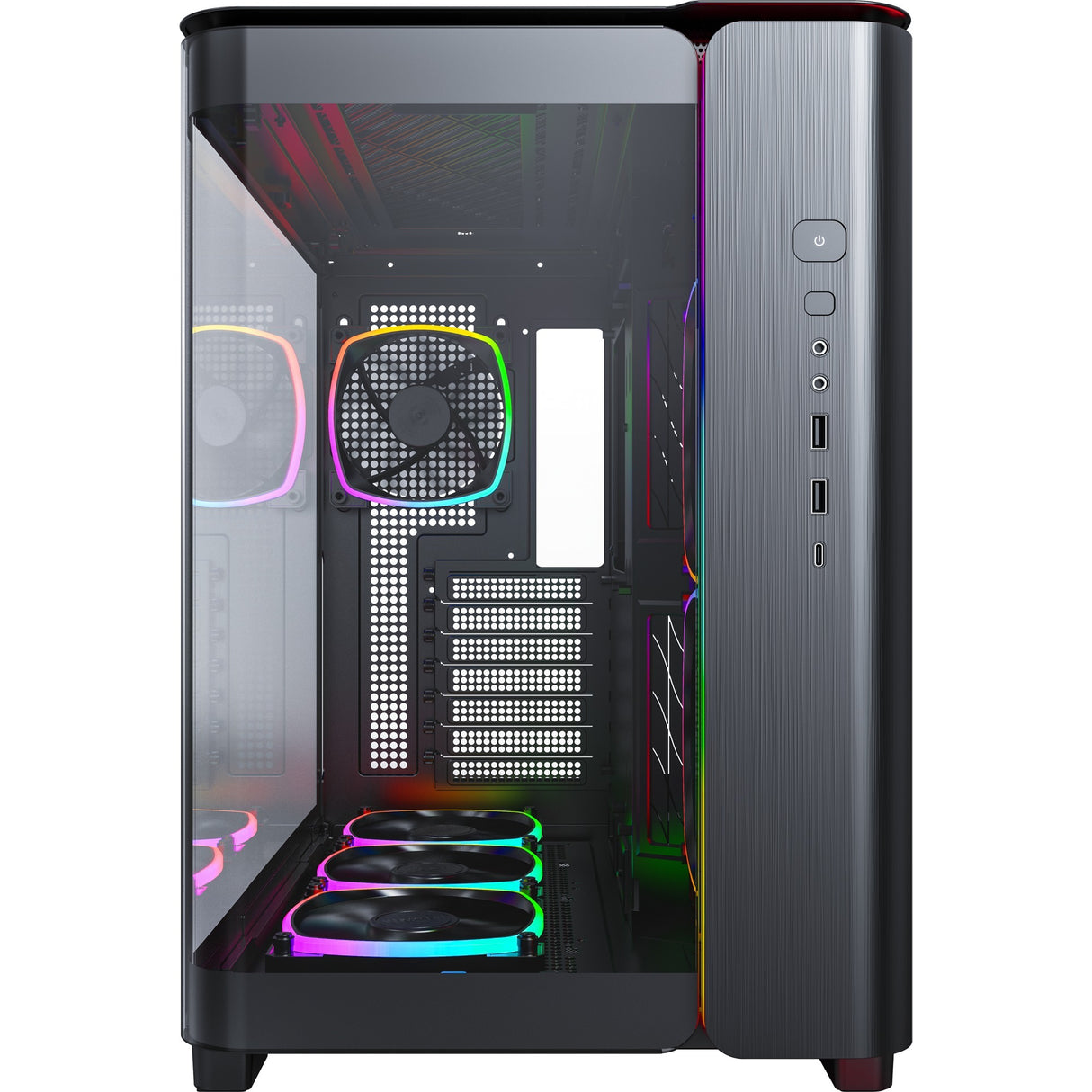 Boîtier tour midi Montech king 95 pro (noir | 2x USB-A | 1x USB-C | RGB | verre trempé)