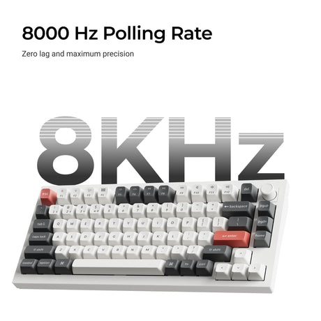 Clavier mécanique personnalisé sans fil Keychron q1 ultra-m4 8k (noir, disposition américaine (qwerty), banane à pompon en soie, 75 %, RVB, échange à chaud, 8k, 2,4 GHz | Bluetooth 5.2 | USB-C)