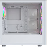 Boîtier tour midi en bois Montech xr (blanc | 1x USB-A | 1x USB-C | RVB | fenêtre)
