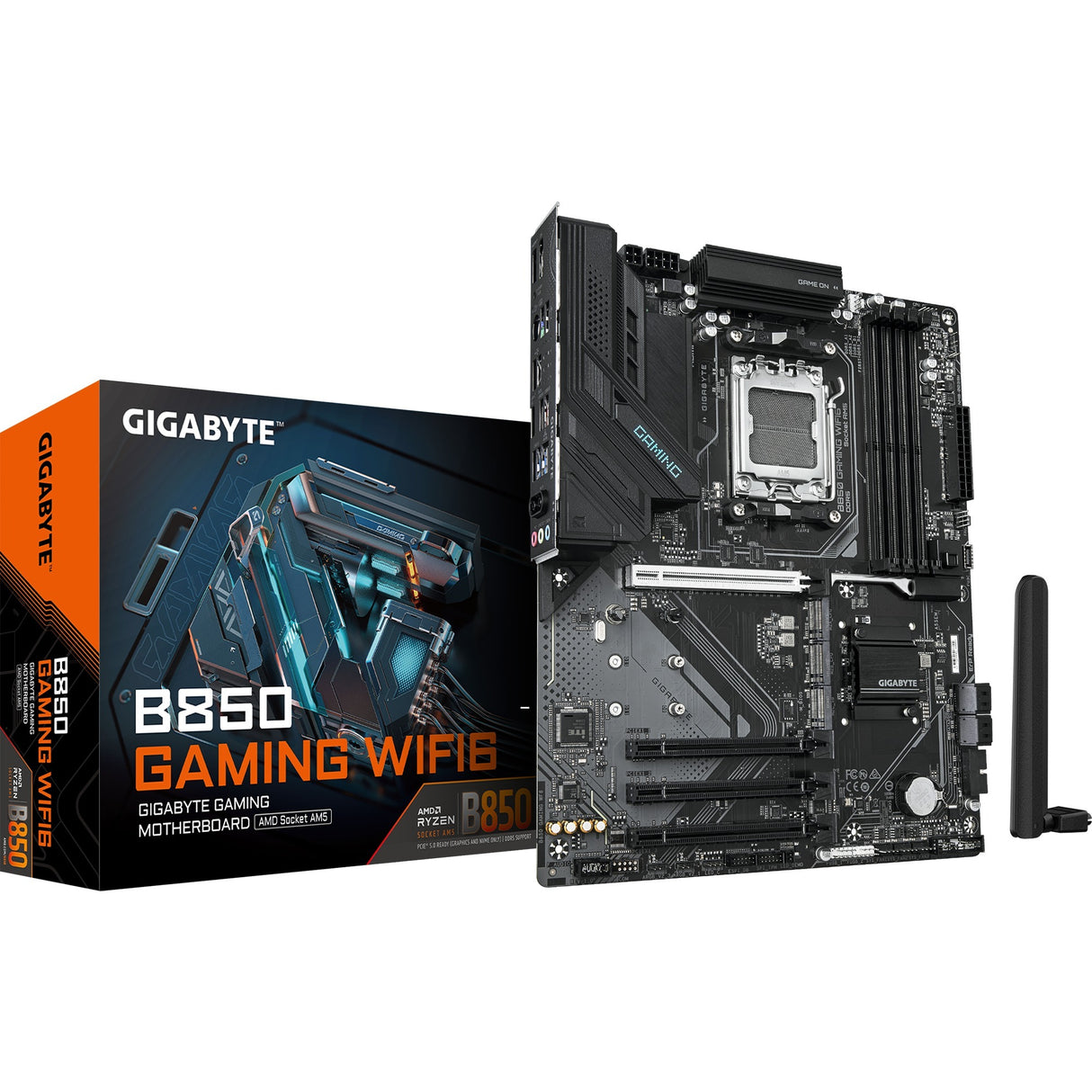 Carte mère Gigabyte B850 Gaming WiFi6 Socket AM5 (noir, RAID, GB-LAN, WiFi 6, BT, son, ATX)
