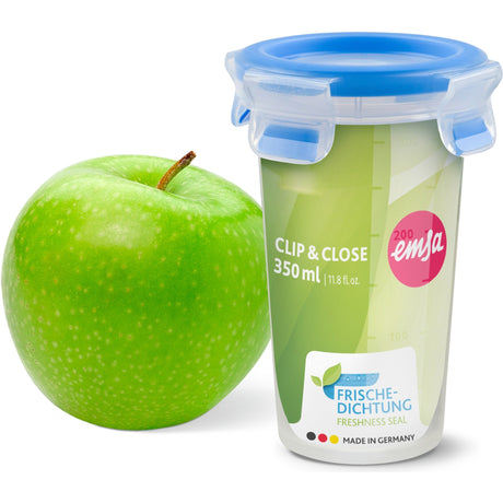 Emsa clip close récipient alimentaire tasse de 0,35 l (bleu transparent, rond, ø 9,2cm)