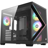 Boîtier tour midi Xyz PC Gear Qubex (noir | 2x USB-A | 1x USB-C | Verre trempé)