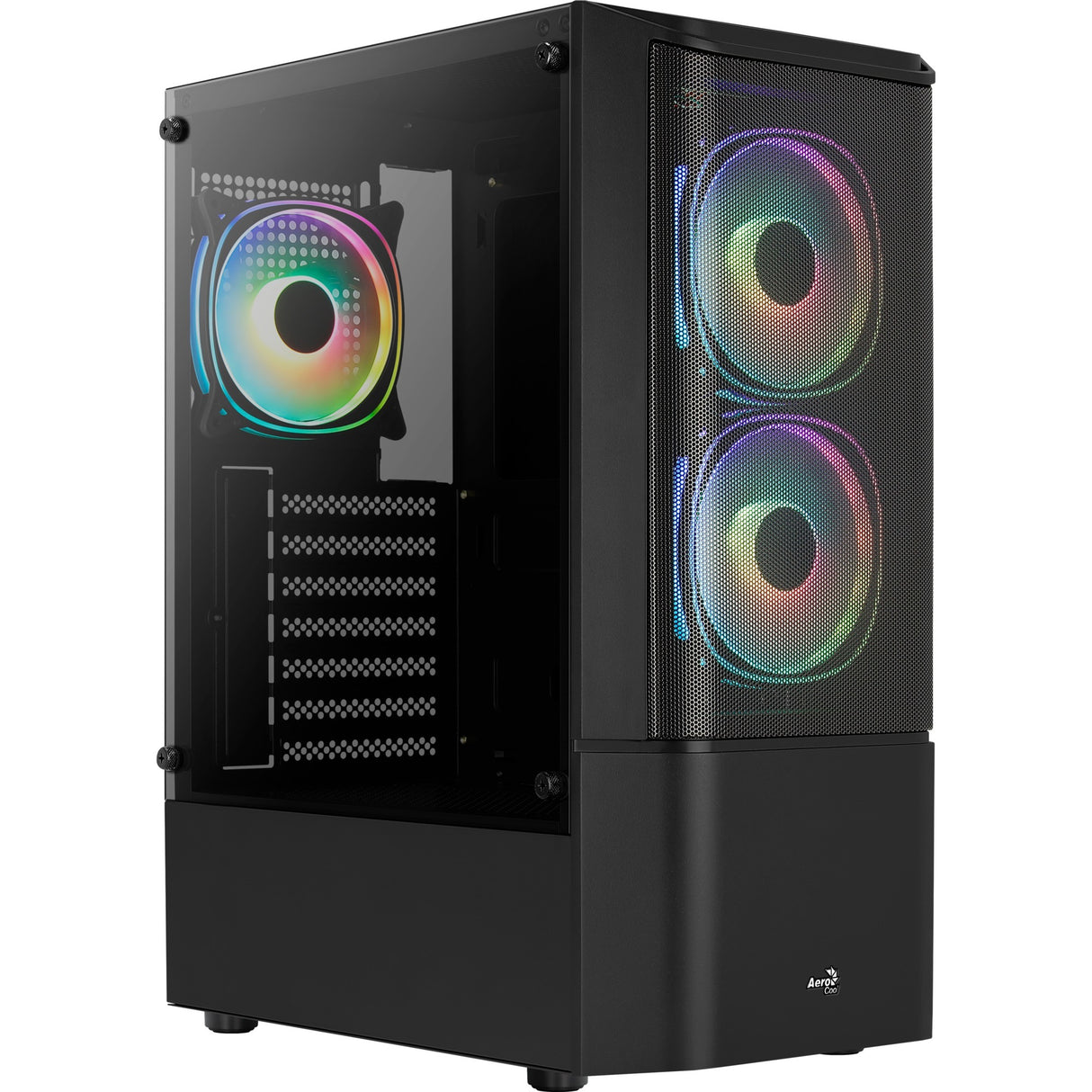 Boîtier tour midi Aerocool quantum mesh v3 (gris noir | 3x USB-A | RVB | fenêtre)