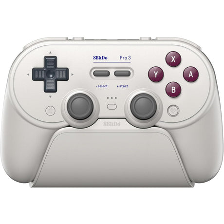 Manette de jeu Bluetooth 8bitdo pro 3 (gris clair rouge, switch 1 2, PC, Android, USB Bluetooth 2,4 GHz)