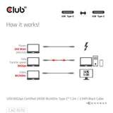 Club 3d USB-C 80 Gbit/s certifié 240 W 8 K 240 Hz.