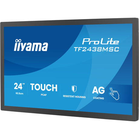 Iiyama prolite tf2438msc-b2 23.8 monitor (zwart, 120 hz, hdmi, displayport, audio, usb, touch)
