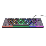 Trust GXT 867 Acira 60 % mini clavier de jeu mécanique (noir, disposition américaine (QWERTY), Outemu Red, 60 %, RVB)