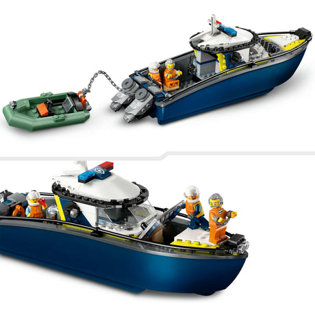 Poursuite en ville Lego ® avec un bateau de police, flotte vraiment - 60456