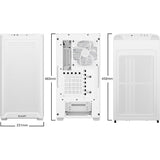 Soyez silencieux! boîtier tour midi pure base 501 lx (blanc | 2x USB-A | 1x USB-C | RGB | verre trempé)
