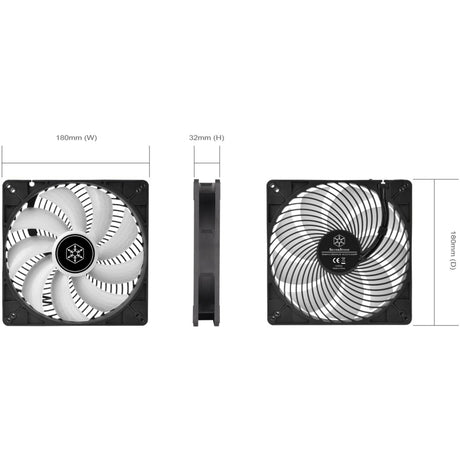 Ventilateur de boîtier Silverstone Air Penetrator 184i ARGB (noir, 180 x 180 x 32 mm, PWM)