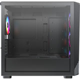 Boîtier tour midi Montech x5m (noir | 2x USB-A | 1x USB-C | RGB | verre trempé)