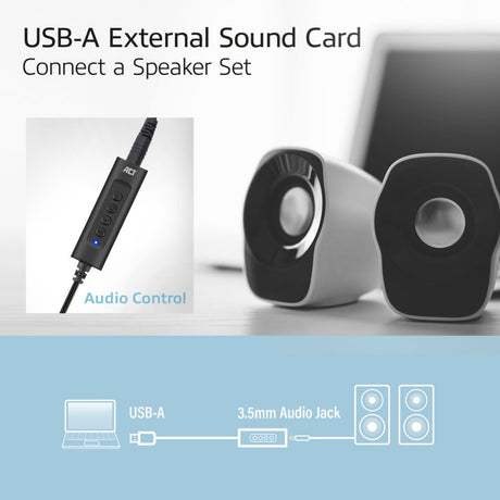 Act connectivité USB-A carte son externe (noir)