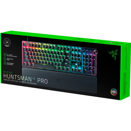 Razer Huntsman V3 Pro RGB Clavier de jeu mécanique (noir, disposition américaine (QWERTY), optique analogique Gen 2, 100 %, PBT double prise)