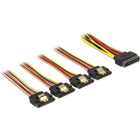 Delock alimentation sata 15 broches > câble d'alimentation sata 15 broches 4x (noir rouge, 0,15 mètres)