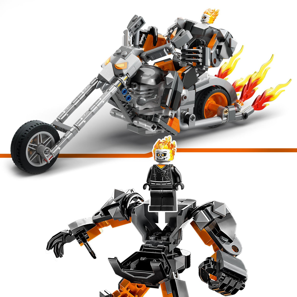 Lego Marvel - Jouet de construction de moto Mech Ghost Rider (76245)