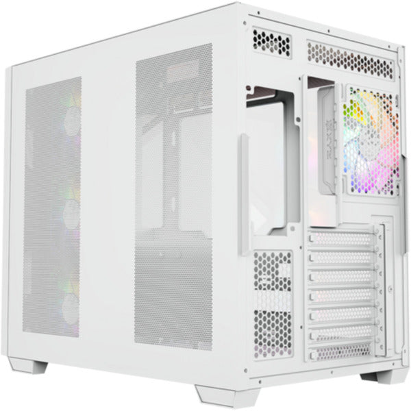 Boîtier tour midi Xyz PC Gear Qubex (blanc | 2x USB-A | 1x USB-C | Verre trempé)