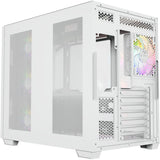 Boîtier tour midi Xyz PC Gear Qubex (blanc | 2x USB-A | 1x USB-C | Verre trempé)