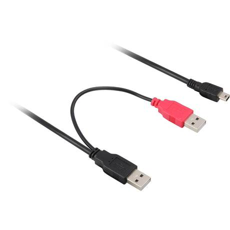 Delock 2x USB-A 2.0 mâle > Câble répartiteur USB mini 5 broches (noir rouge, 1 mètre)