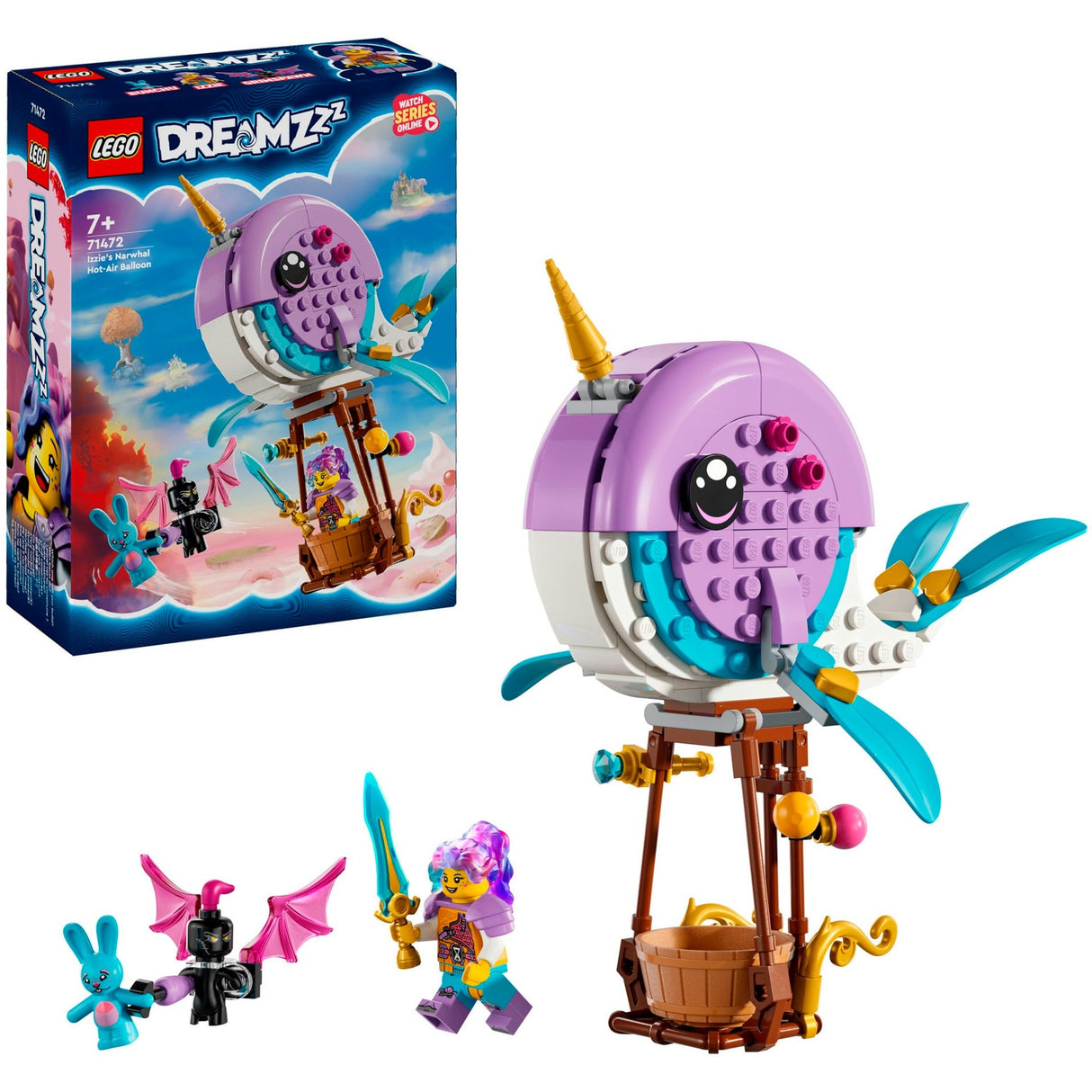 Lego dreamzzz - jouet de construction en montgolfière narval d'izzie (71472)
