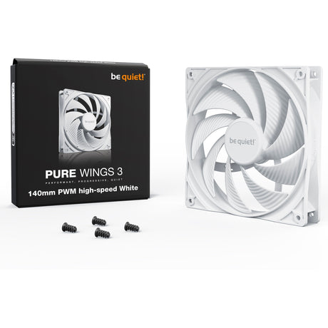 Soyez silencieux! Ventilateur de boîtier haute vitesse Pure Wings 3 PWM (blanc, 140 x 140 x 25 mm)