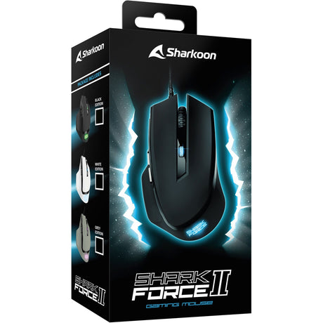 Souris de jeu Sharkoon shark force ii (noir, 400 - 4200 dpi, LED multicolores)