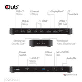Station d'accueil à quatre écrans USB-C Club 3D 14-1 (noir)