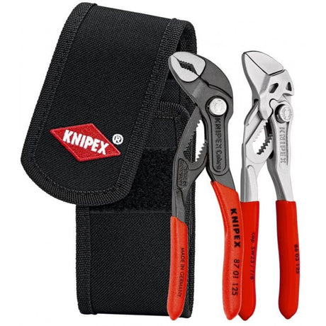 Jeu de mini-pinces Knipex dans une ceinture à outils (rouge noir)