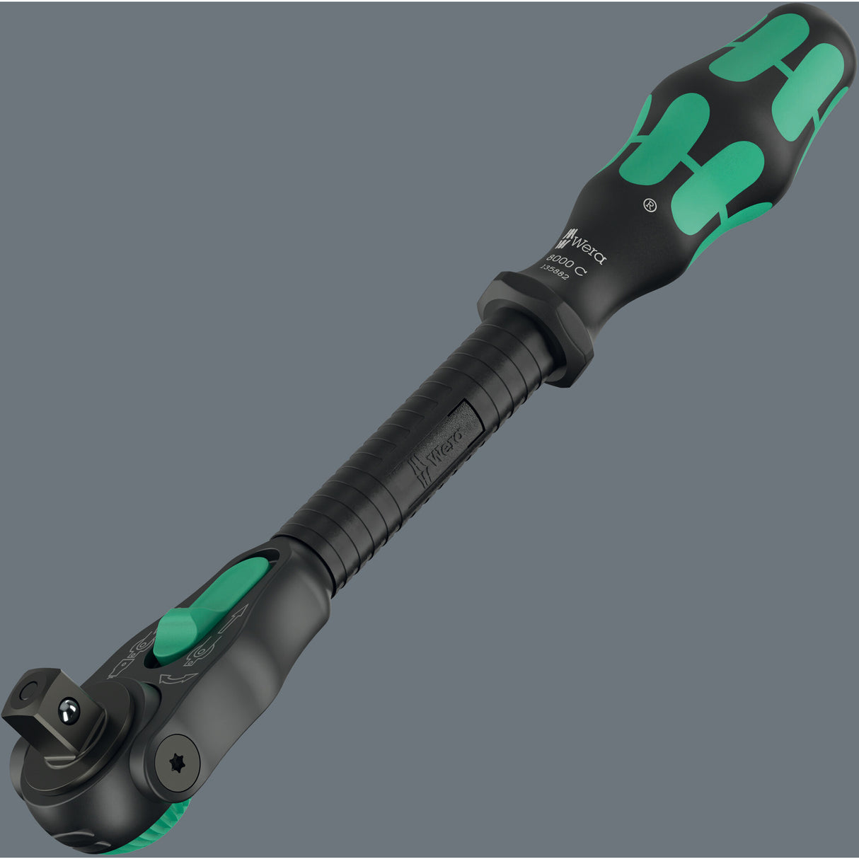 Wera 8000 c black edition zyklop speed cliquet avec 1 2 entraînements (noir vert)
