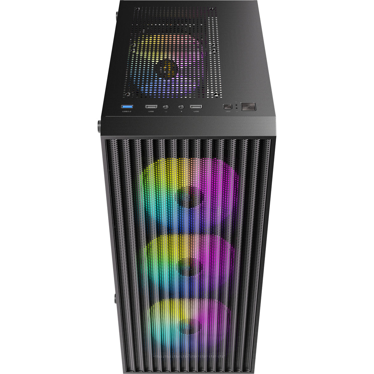 Boîtier tour midi Antec ax27 rgb Elite (noir | 3x USB-A | verre trempé)