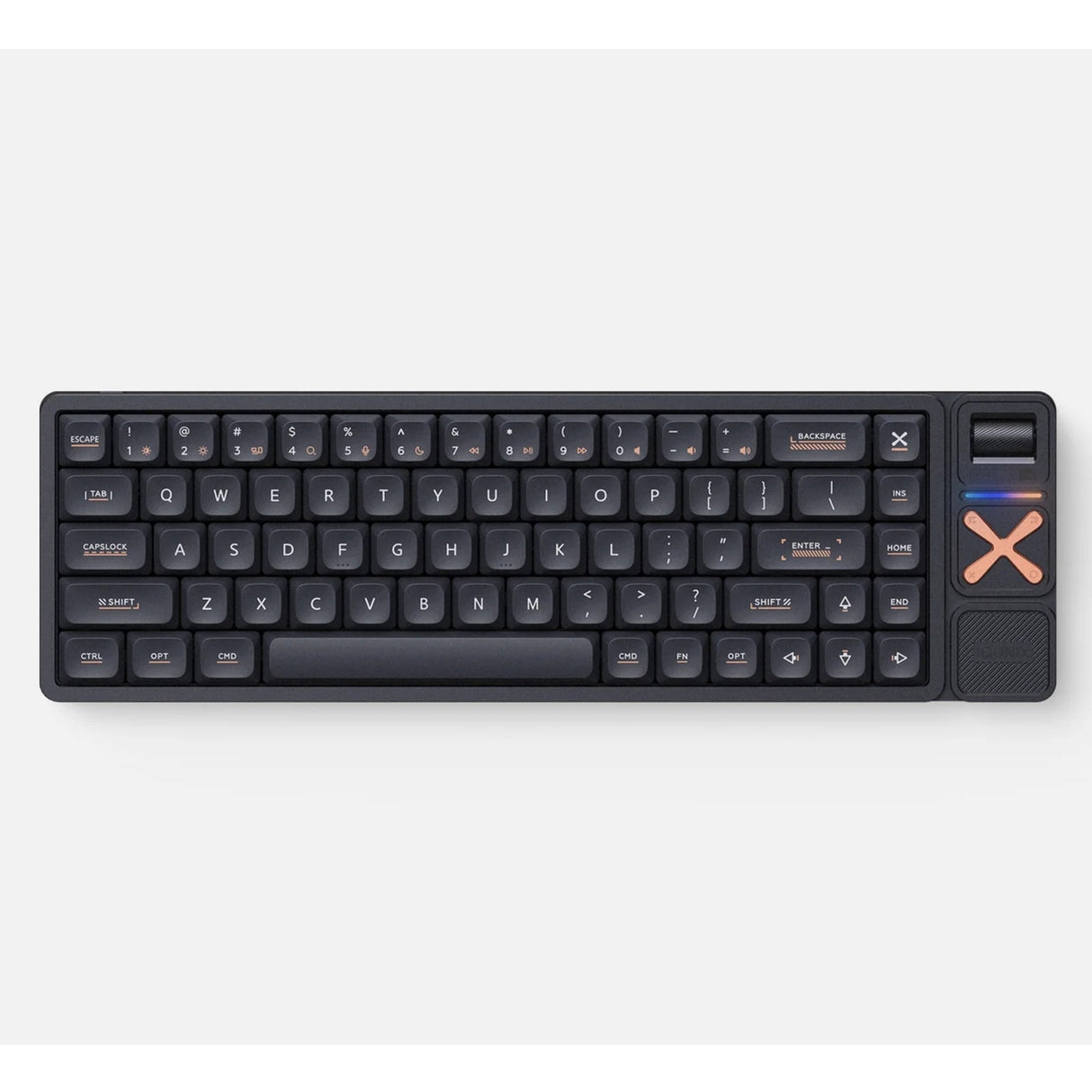 Clavier de jeu mécanique Iqunix magi65 pro shadow noir rgb (noir, disposition américaine (qwerty), rouge or iquunix, 65%, leds rgb, remplaçables à chaud, pbt, 2,4 GHz | bluetooth 5.1 | usb-c)