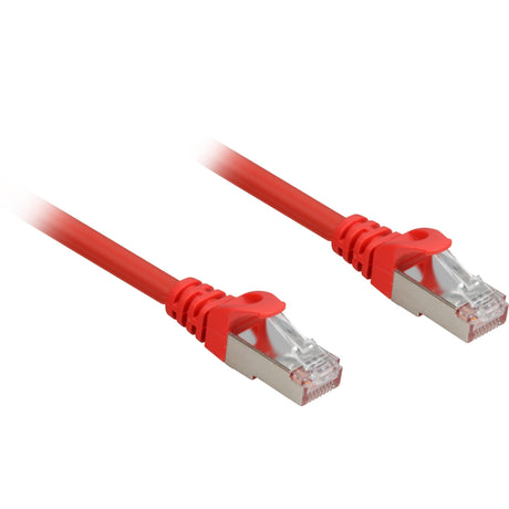 Câble patch Sharkoon SFTP, RJ-45 avec Cat.6a (rouge, 0,25 mètres, sans halogène)