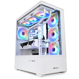 Boîtier tour midi Sharkoon ak6 rgb (blanc | 2x usb-a | 1x usb-c | rgb | verre trempé)