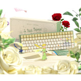 Clavier de jeu mécanique RVB Iqunix f97 floral date (vert, disposition américaine (qwerty), iquunix petit prince, 96 %, LED RVB, remplaçable à chaud, pbt, 2,4 GHz | Bluetooth 5.1 | USB-C)