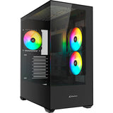 Boîtier tour midi Sharkoon sk6 argb (noir | 2x usb-a | rgb | verre trempé)