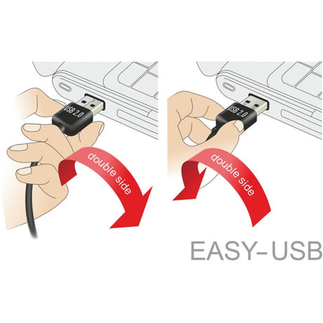 Delock USB2.0 a 90° > Câble USB micro-B (noir, 5 mètres)