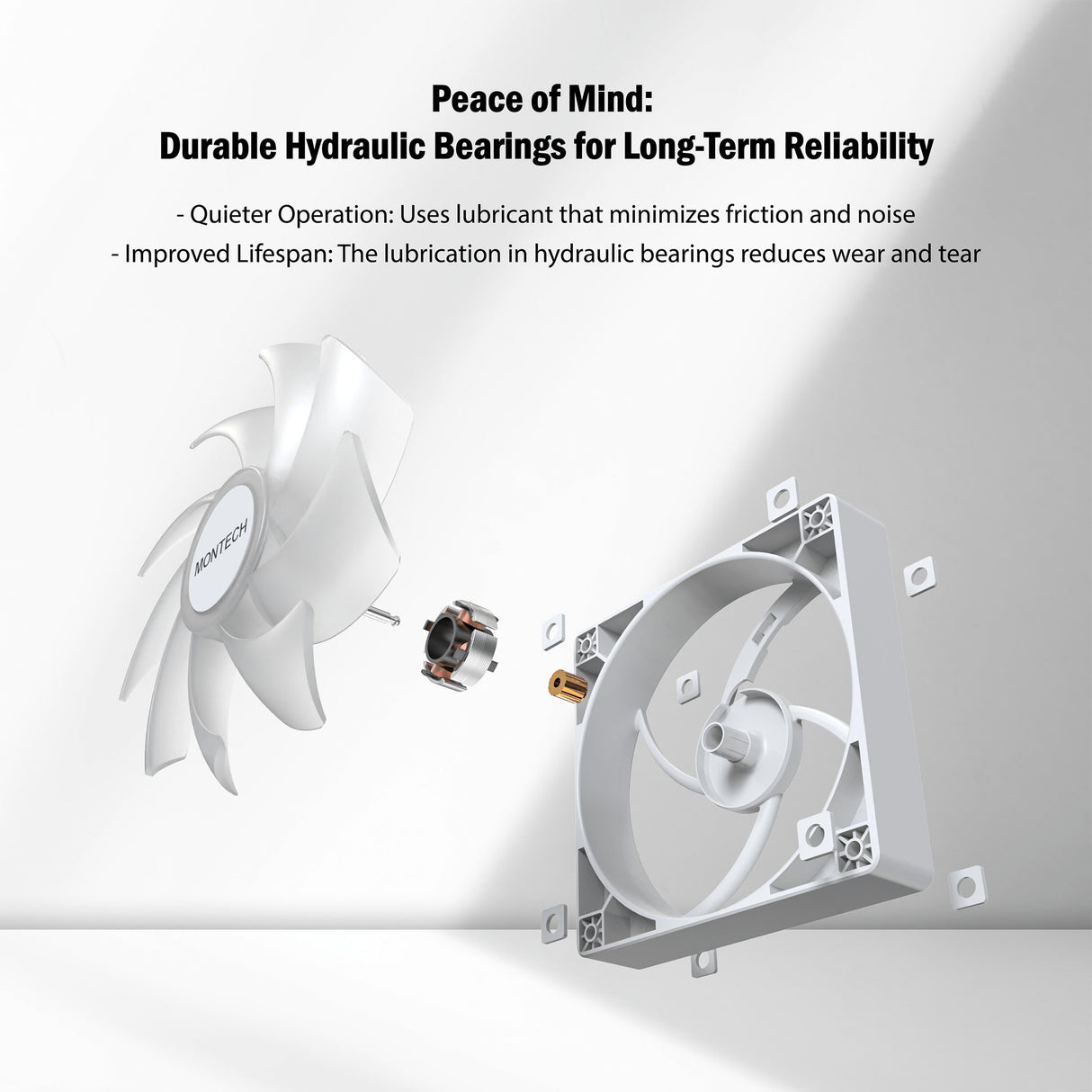 Ventilateur de boîtier Montech gf120 argb pwm (blanc, 120 x 120 x 25 mm)
