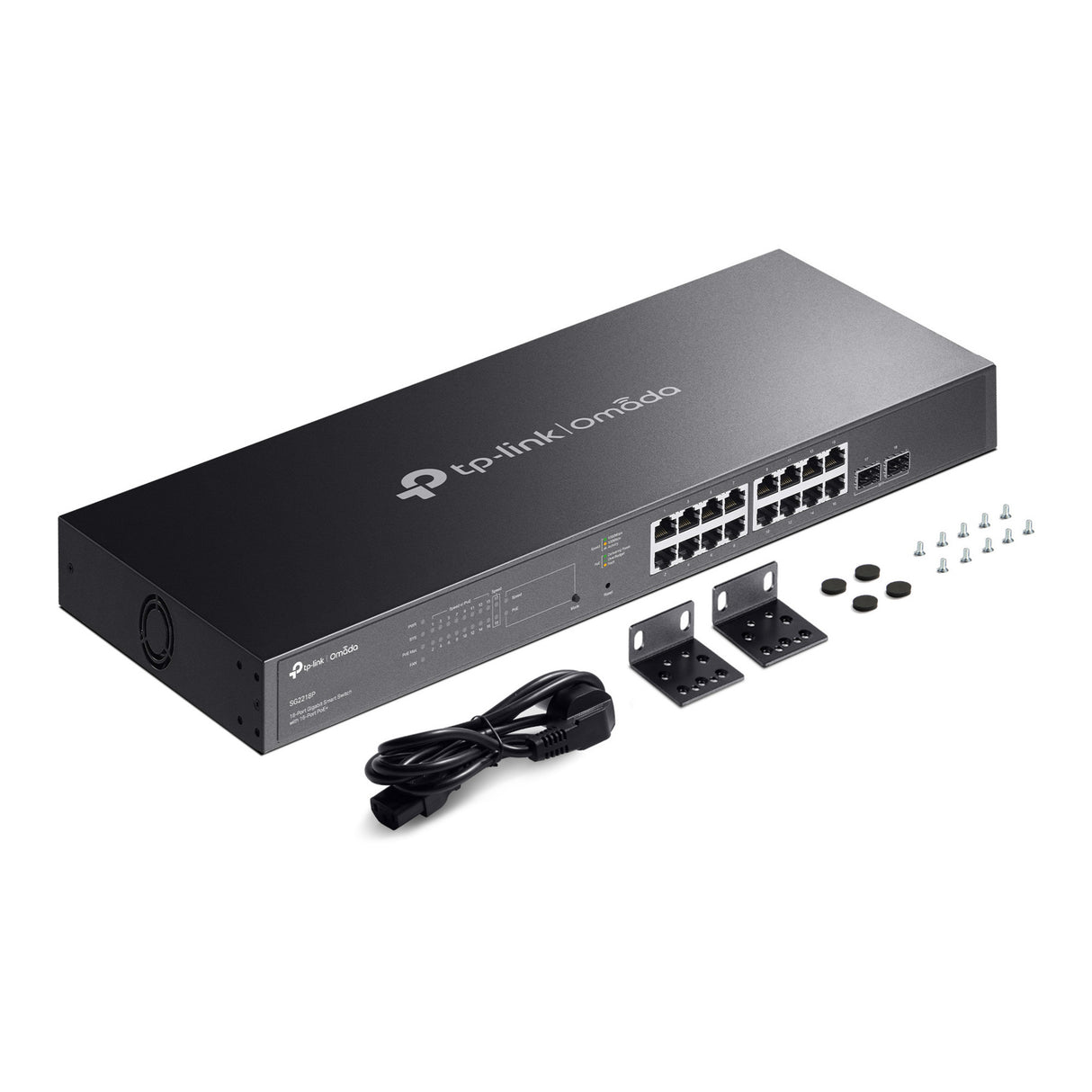 Tp-link Omada SG2218P Jetstream Commutateur intelligent Gigabit 18 ports (noir, 16x PoE+, 2x Gigabit SFP)