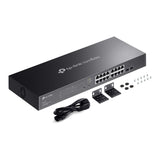 Tp-link Omada SG2218P Jetstream Commutateur intelligent Gigabit 18 ports (noir, 16x PoE+, 2x Gigabit SFP)