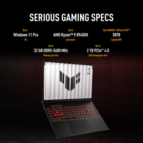 Ordinateur portable de jeu Asus Tuf Gaming A16 FA608um-RV253W 16 (Gris | Ryzen 7 260 | RTX 5060 | 16 Go | SSD 1 To)