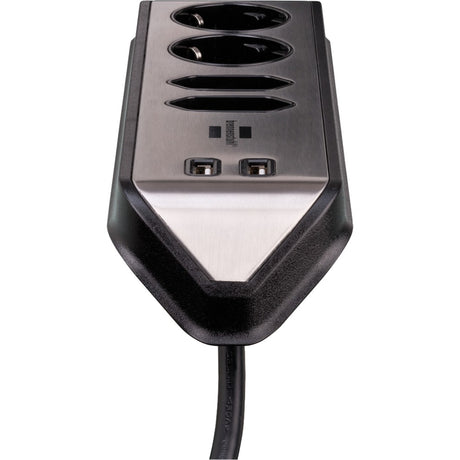 Brennerstuhl ®estilo barrette de connexion d'angle avec fonction de chargement USB 4 prises 2x prise de protection 2x euro argent noir
