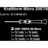 Wera 2067 6 Electronics Torx BO Tournevis Set + R