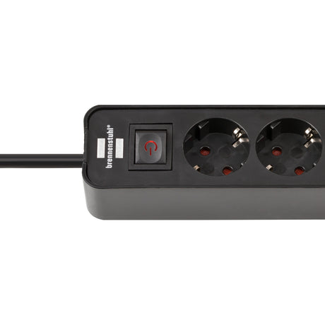 Multiprise ecolor Brennerstuhl avec 2 prises de charge USB-C | 4 prises | noir | 1,5m h05vv-f 3g1,5 - 1153240106