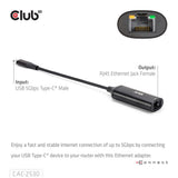 Adaptateur Ethernet M-F Club 3D USB-C vers RJ45 5 Gbit/s (noir)