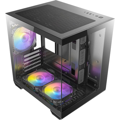 Boîtier mini tour Antec cx60m argb (noir | 3x usb-a | rgb | verre trempé)